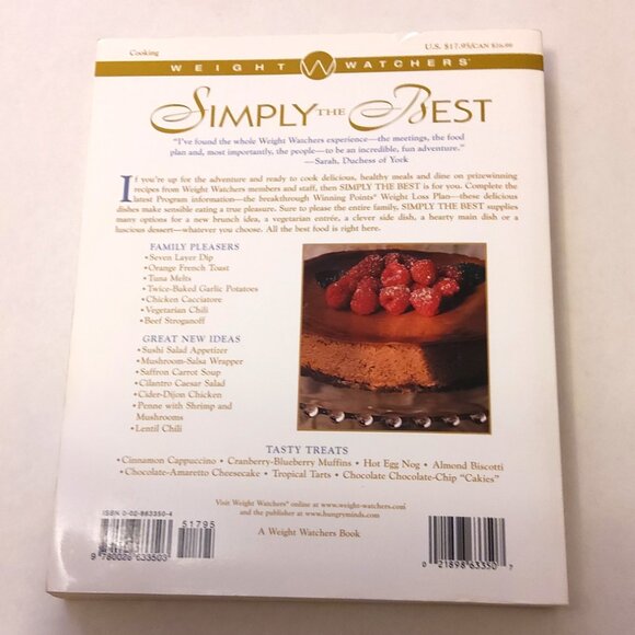 Preowned Weight Watchers Simply the Best: 250 Prizewinning Family Recipes –1997 - Picture 2 of 3